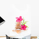 Red Frangipani Flowers on Yellow River Stones Wall Decal