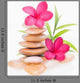 Red Frangipani Flowers on Yellow River Stones Wall Decal