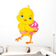 Chick with bow Wall Decal