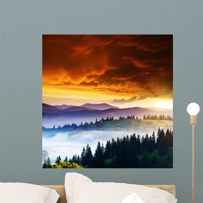 Mountains Landscape shown on a wall