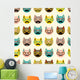 Seamless Hipster Mustache Cats Wall Decal