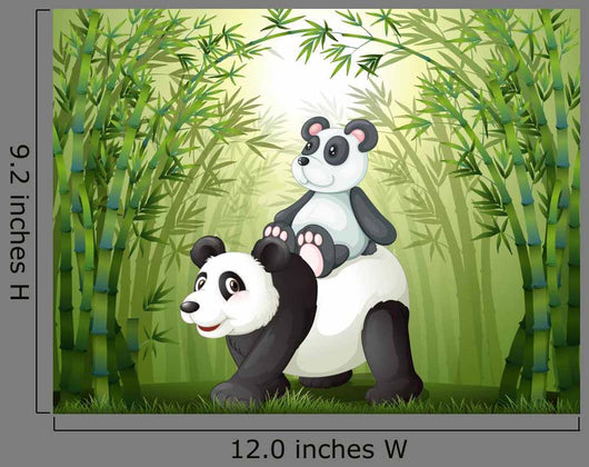 Two Pandas inside Bamboo