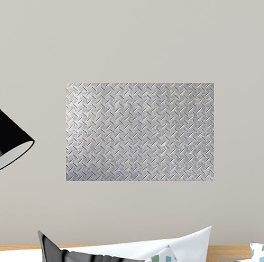 Gray Colored Diamond Plate Wall Decal