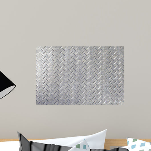 Gray Colored Diamond Plate Wall Decal