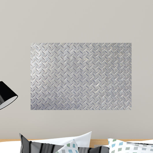 Gray Colored Diamond Plate Wall Decal