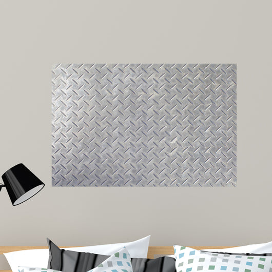 Gray Colored Diamond Plate Wall Decal