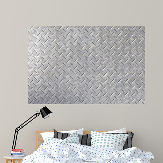 Gray Colored Diamond Plate Wall Decal