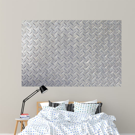Gray Colored Diamond Plate Wall Decal