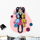 Emo Girl with Toys Wall Decal