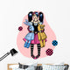 Emo Girl with Toys Wall Decal