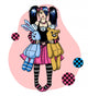 Emo Girl with Toys Wall Decal