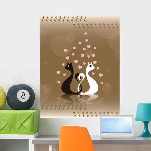 Cats Card Wall Mural
