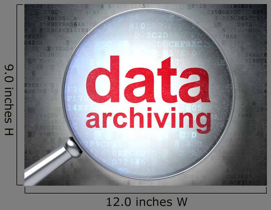Information concept: optical glass with words Data Archiving Wall Mural