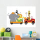 Car with Happy Animals Wall Mural