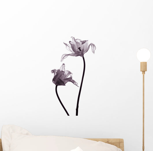 tulip  silhouettes on white Wall Decal