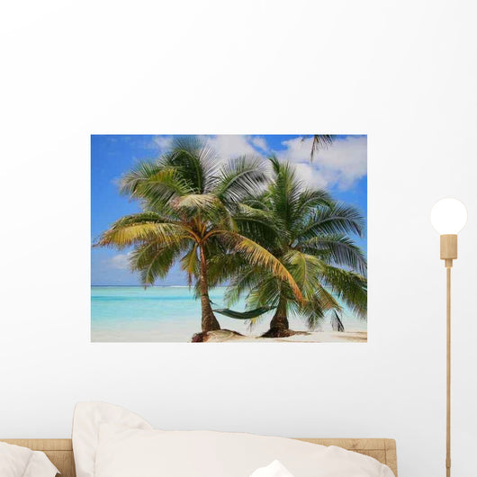 Palm Trees with Hammock Wall Decal