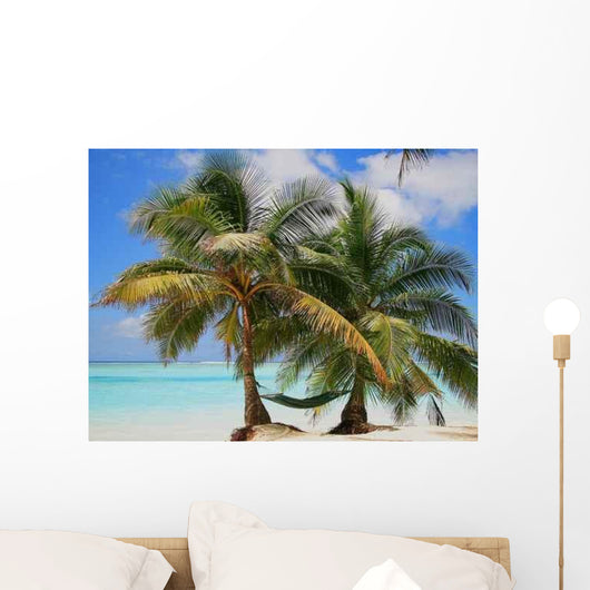 Palm Trees with Hammock Wall Decal