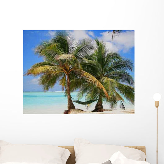 Palm Trees with Hammock Wall Decal