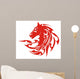 Tribal Flaming Horse Head Symbol Vector Wall Decal