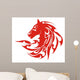 Tribal Flaming Horse Head Symbol Vector Wall Decal