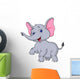 Elephant cartoon dancing Wall Decal