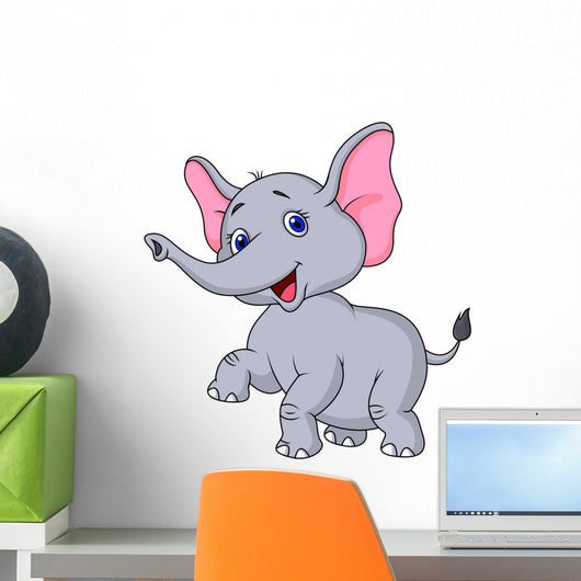 Elephant cartoon dancing Wall Decal