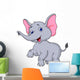 Elephant cartoon dancing Wall Decal