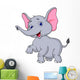 Elephant cartoon dancing Wall Decal