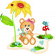 Teddy Bear Picking Flowers Wall Decal