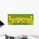 Bright yellow daffodils on a green background. Wall Mural