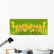 Bright yellow daffodils on a green background. Wall Mural
