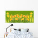 Bright yellow daffodils on a green background. Wall Mural