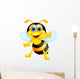 Funny bee cartoon waving Wall Decal