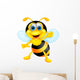 Funny bee cartoon waving Wall Decal