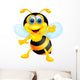Funny bee cartoon waving Wall Decal