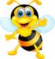 Funny bee cartoon waving Wall Decal
