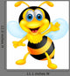 Funny bee cartoon waving Wall Decal