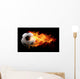 Flaming Soccer Ball Wall Mural