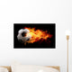 Flaming Soccer Ball Wall Mural