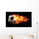 Flaming Soccer Ball Wall Mural