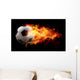 Flaming Soccer Ball Wall Mural