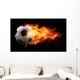 Flaming Soccer Ball Wall Mural