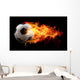 Flaming Soccer Ball Wall Mural