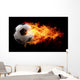 Flaming Soccer Ball Wall Mural