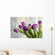 Purple Tulips by an Old Barn Wall Mural
