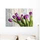 Purple Tulips by an Old Barn Wall Mural