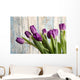 Purple Tulips by an Old Barn Wall Mural