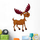 Funny Moose Cartoon Wall Decal