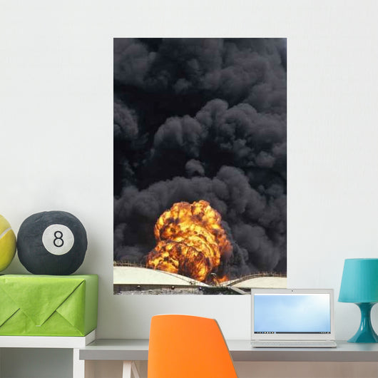 Fire and Thick Black Smoke Wall Decal