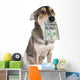 Dog with money Wall Decal